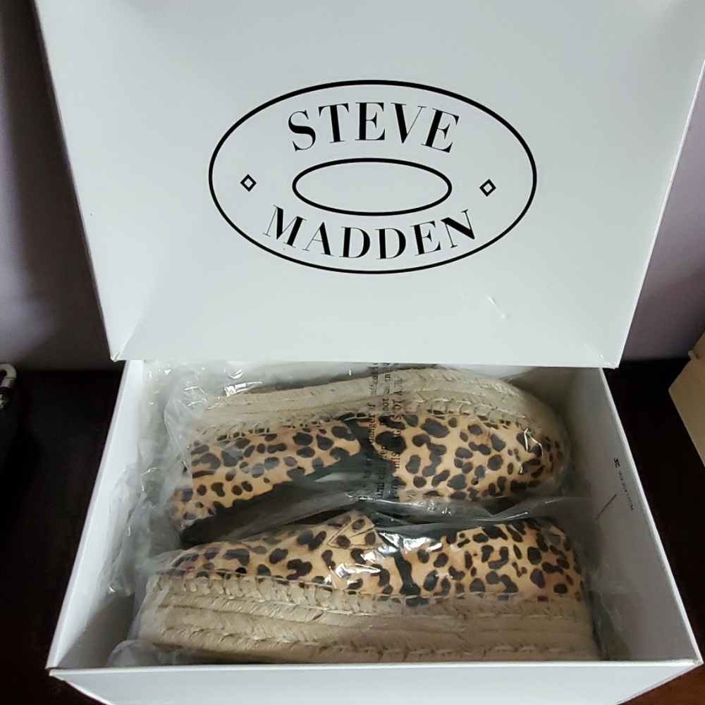 Steve Madden Alexia Leopard Fur Slip-on Espadrille